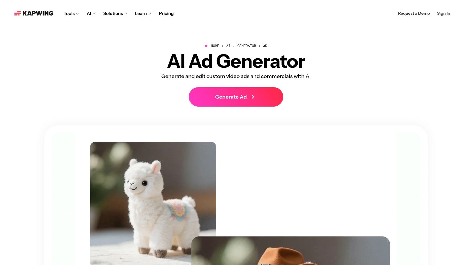 Kapwing – AI Ad Generator